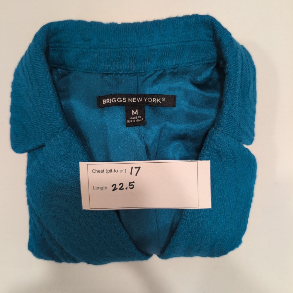 Briggs New York‎ Blazer Size Medium Blue Textured Career Jacket Classic - Picture 6 of 6